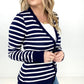 Zenana Striped Snap Button Cardigan