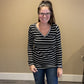 Striped V neck Top