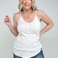 Zenana Ribbed Snap Button Closure Cami Top