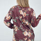 BiBi Floral Print Jacquard Knit Sweatshirt With Cut Edge