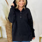 Batwing Sleeve Buttoned Hoodie with Pockets