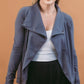 New Colors - Rae Mode Cowl Neck Asymmetric Jacket