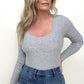 Fawnfit Ribbed Built-In Bra Long Sleeve Bodysuit