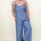 Hayden Los Angeles Womens Detail Buttoned Wide Leg Tencel Jumpsuit