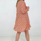 Easel Floral Printed Button Down Shirt Dress