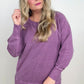Zenana Pigment Dyed French Terry Pullover With Pockets