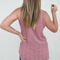 Zenana Swiss Dot Round Neck & Round Hem Tank Top