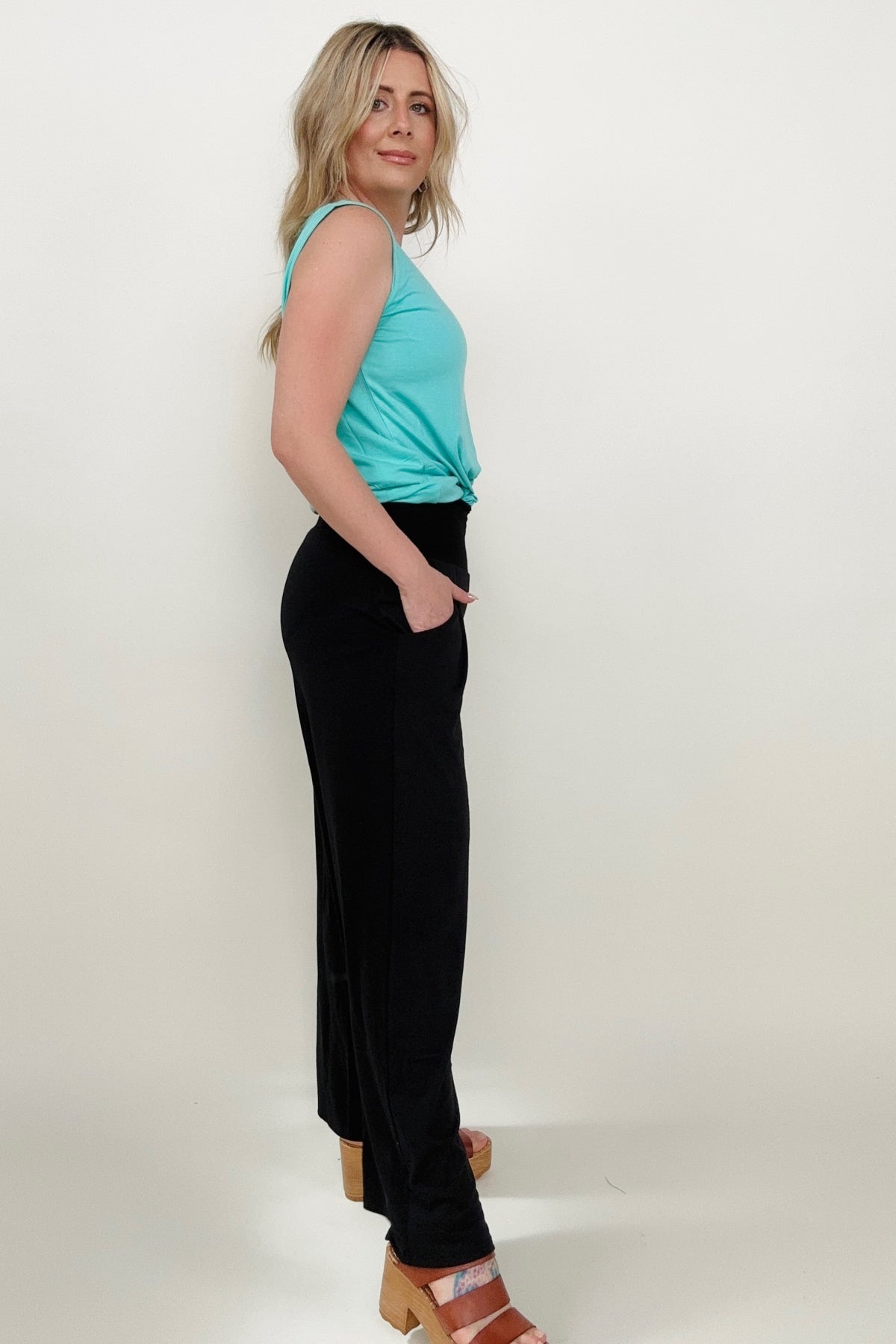 Zenana Smocked Waistband Wide Leg Pants