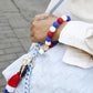 Contrast Tassel Silicone Bead Wristlet Key Chain