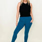 Zenana Cotton Wide Waistband Pocket Leggings