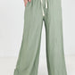 ADORA Solid Wide Leg Pants With Side Pockets
