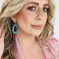 Retro Teardrop Hollow Inlaid Turquoise Drop Earring