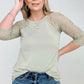 Zenana Plus Lace Half Sleeve Round Neck & Round Hem Top