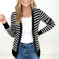 Zenana Striped Snap Button Cardigan