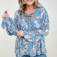 BiBi Floral Woven York Tied Neck Long Sleeve Top
