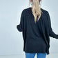 Zenana Luxe Rayon Oversized Round Neck Front Pocket Top