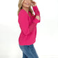 Rose Lace Crochet Textured V Neck Top