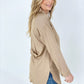 Easel "Twisted Tunic" Solid Button Down Tunic Shirt