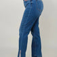 Judy Blue High Waist Fray Slit Release Hem Straight Jeans