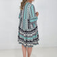 Easel "Reva" Bell Sleeve Boho Print Dress