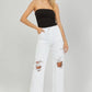 Risen High Rise Distressed Wide Leg Dad Jeans
