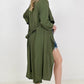 Jade By Jane Draped Front Long Body Jacket