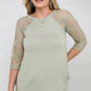 Zenana Plus Lace Half Sleeve Round Neck & Round Hem Top