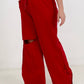 Zenana French Terry Laser Cut Pants With Pockets