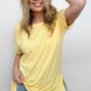 Zenana Cuffed Sleeve Side Slit High-Low Hem T-Shirt