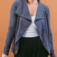 New Colors - Rae Mode Cowl Neck Asymmetric Jacket
