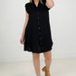 Cozy Co Refreshing V-Neck Button Down Mini Dress with Ruffle Sleeves