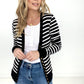Zenana Striped Snap Button Cardigan