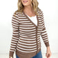Zenana Striped Snap Button Cardigan
