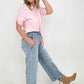 Cozy Co Fold Up Sleeve Button Down Blouse