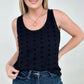 Zenana Swiss Dot Round Neck & Round Hem Tank Top