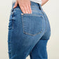 Judy Blue High Waist Fray Slit Release Hem Straight Jeans