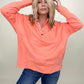 Batwing Sleeve Buttoned Hoodie with Pockets