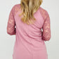 Zenana Plus Lace Half Sleeve Round Neck & Round Hem Top