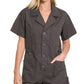 Zenana Woven Cotton Button Front Shirt Romper