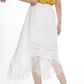 White Lace Asymmetrical Hem Maxi Skirt