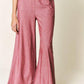Petal Dew Solid Wide Waistband Wide Leg Pants