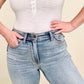 Judy Blue Mid-Rise Side Slit Detail Crop Straight Jeans
