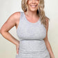 FawnFit Slim Fit High Neck Ribbed Tank Top With Built-In Bra