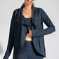 New Colors - Rae Mode Cowl Neck Asymmetric Jacket
