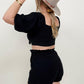 Knot Front Cropped Top and Shorts Set