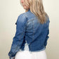 Risen Distressed Vintage Frayed Hem Jacket