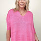 Davi & Dani Wide Neck Oversized Loose Knit Top