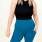 Zenana Cotton Wide Waistband Pocket Leggings