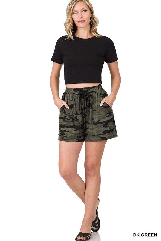 Camo Drawstring Shorts