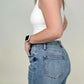 Judy Blue High Waist South Western Print Cuffed Relaxed Fit Jeans